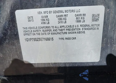 2014 Chevrolet Cruze Diesel from USA, damaged, VIN 1G1P75SZ5E7168615